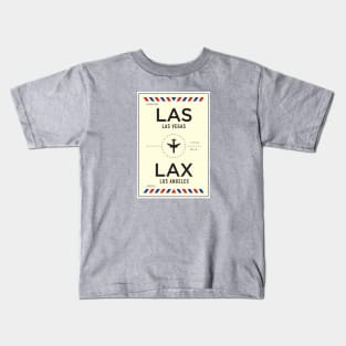 LAS to LAX Airport / Las Vegas to Los Angeles Kids T-Shirt